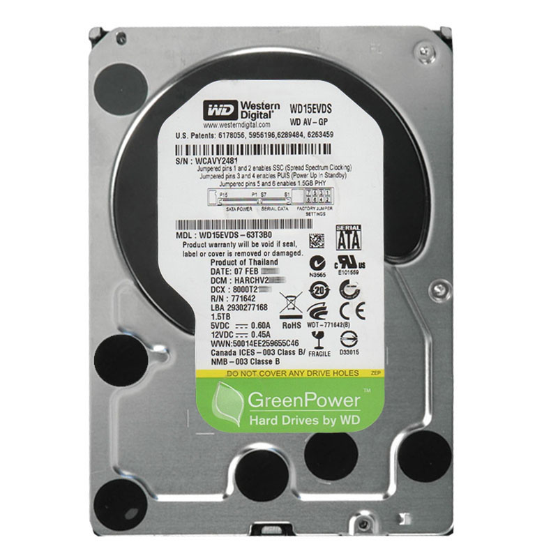 Western Digital - 1.5TB IntelliPower SATA 3.0Gbps 3.5" 32MB Cache Hard Drive - WD15EVDS-63T3B0
