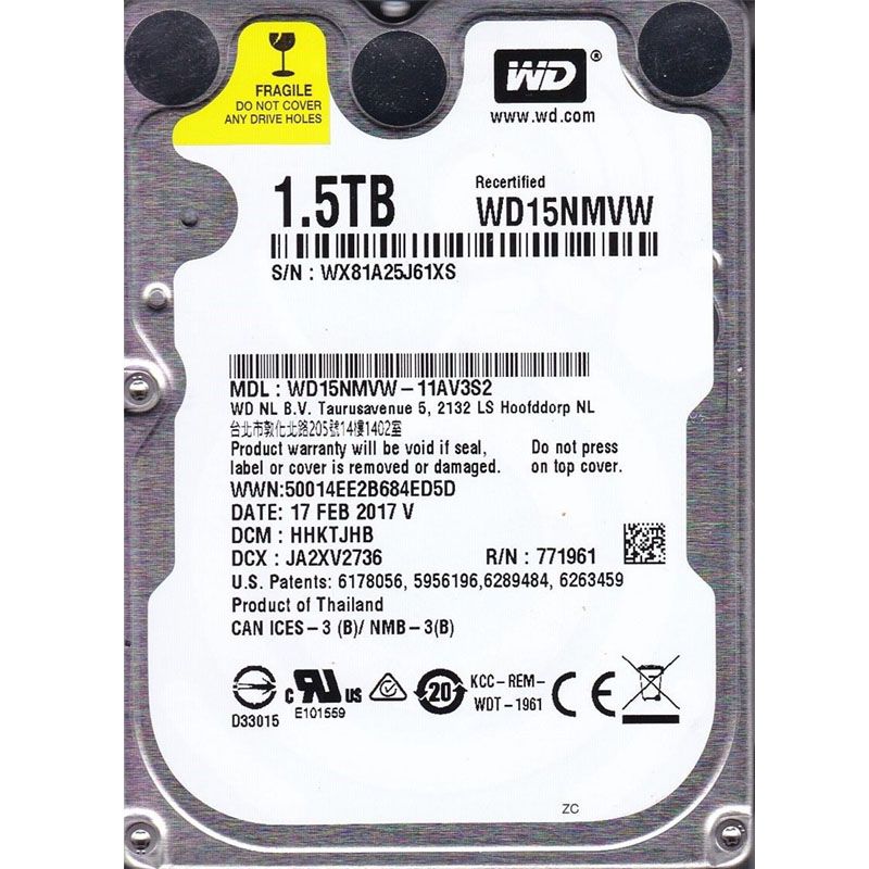 Western Digital - 1.5TB 2.5" Hard Drive - WD15NMVW-11AV3S2