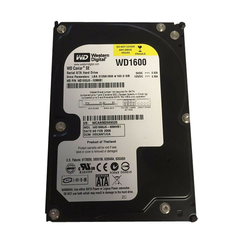WD1600.jpg Dell - 160GB 7.2K SATA 3.5" Hard Drive - WD1600 - Image 1