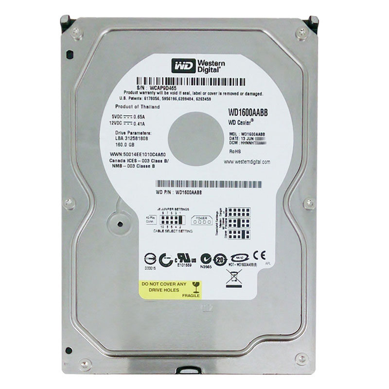 Western Digital - 160GB 7.2K Ultra-ATA/100 3.5" 2MB Cache Hard Drive - WD1600AABB