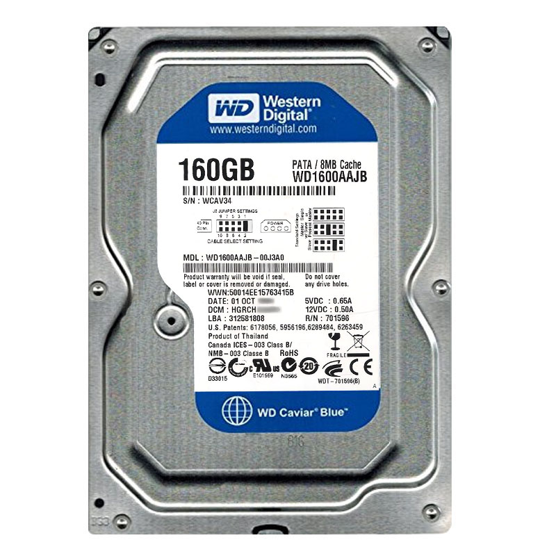 Western Digital - 160GB 7.2K IDE 3.5" 8MB Cache Hard Drive - WD1600AAJB-00J3A0