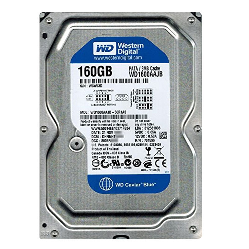 Western Digital - 160GB 7.2K IDE 3.5" 8MB Cache Hard Drive - WD1600AAJB-56R1A0