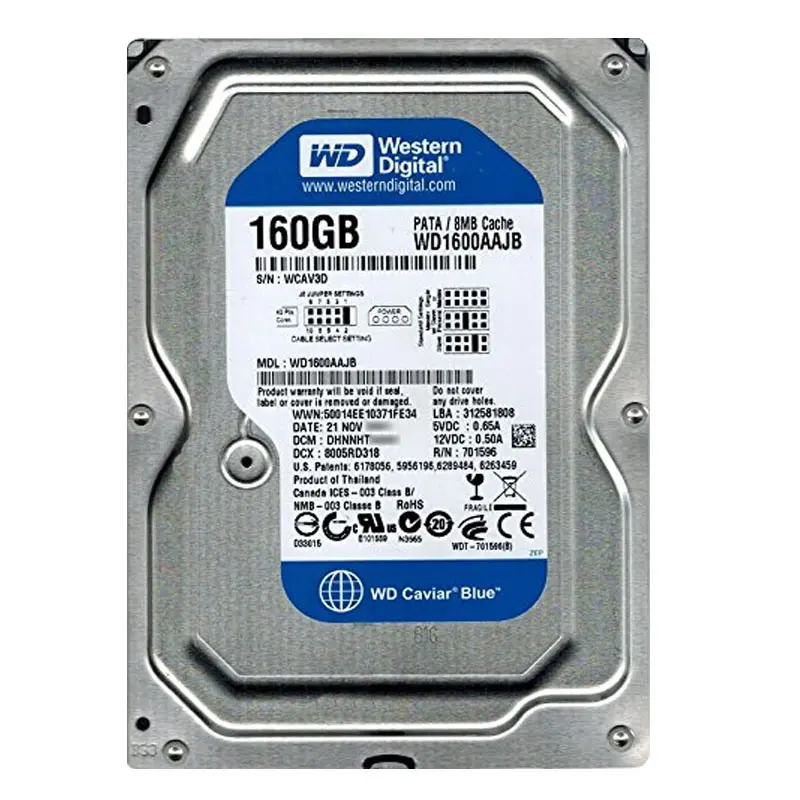 WD1600AAJB.jpg Western Digital - 160GB 7.2K Ultra-ATA/100 3.5" 8MB Cache Hard Drive - WD1600AAJB - Image 1