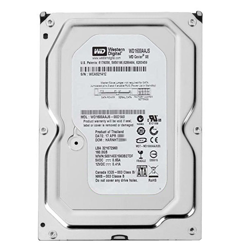 Western Digital - 160GB 7.2K SATA 3.0Gbps 3.5" 8MB Hard Drive - WD1600AAJS-00D1A0