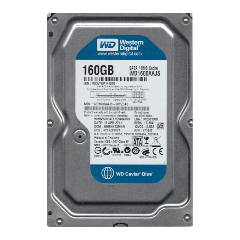 WD1600AAJS-00YZCA0.jpg Western Digital - 160GB 7.2K SATA 3.0Gbps 3.5" 8MB Cache Hard Drive - WD1600AAJS-00YZCA0 - Image 1