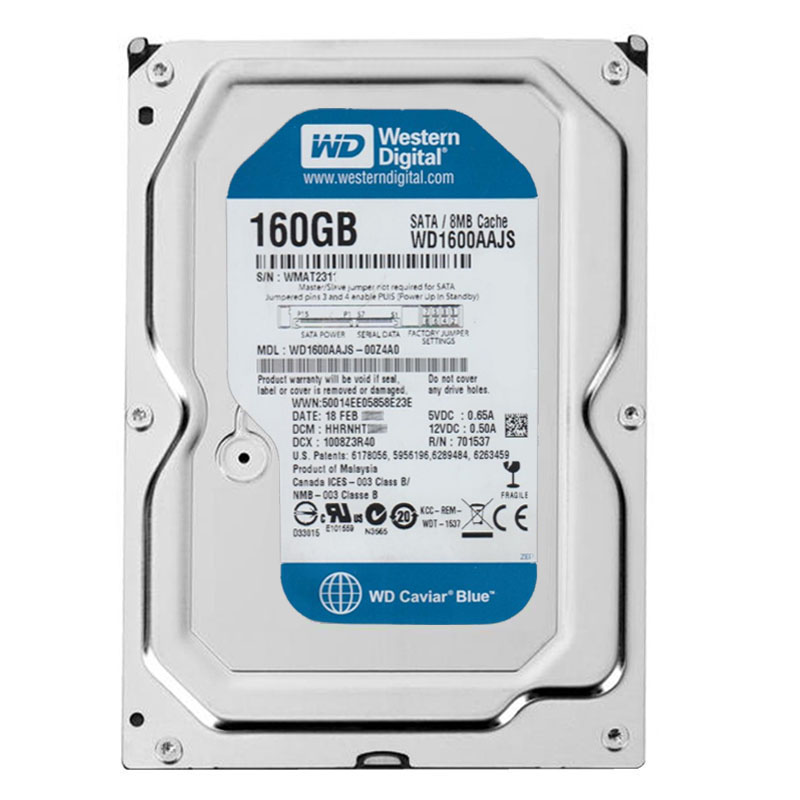 Western Digital - 160GB 7.2K SATA 3.0Gbps 3.5" 8MB Hard Drive - WD1600AAJS-00Z4A0