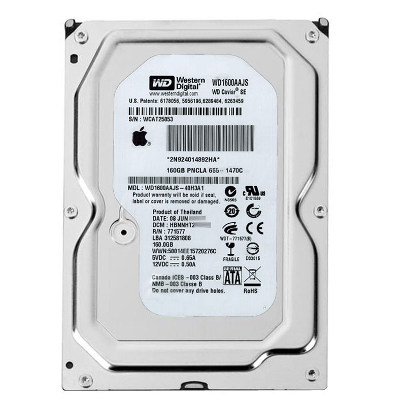 WD1600AAJS-40H3A1.jpg Western Digital - 160GB 7.2K SATA 3.0Gbps 3.5" 8MB Hard Drive - WD1600AAJS-40H3A1 - Image 1