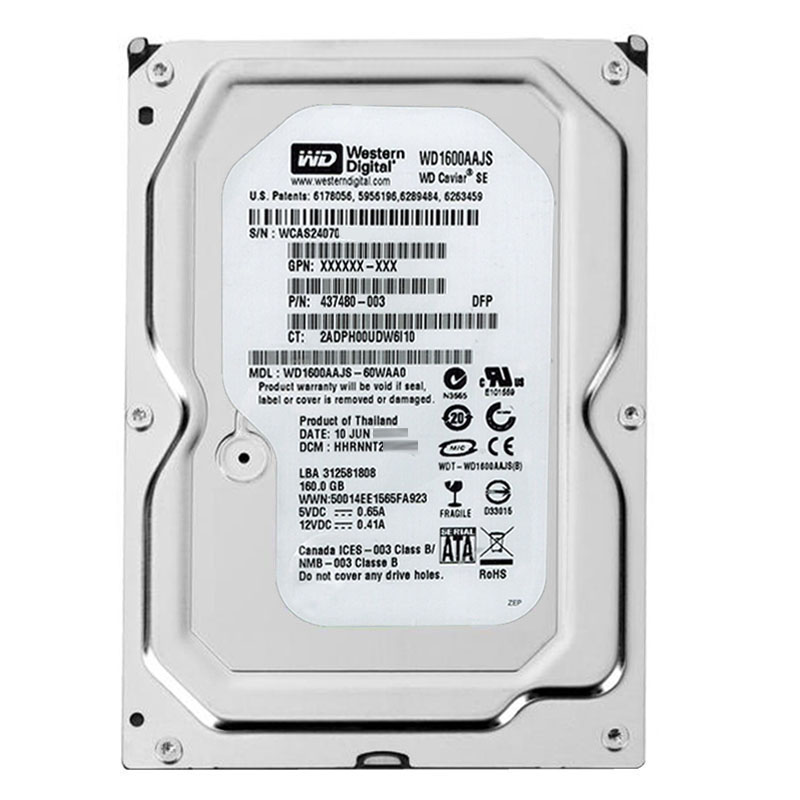 Western Digital - 160GB 7.2K SATA 3.0Gbps 3.5" 8MB Hard Drive - WD1600AAJS-60WAA0