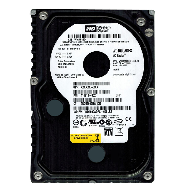 Western Digital - 160GB 10K SATA 3.0Gbps 3.5" 16MB Hard Drive - WD1600ADFS-60SLR2