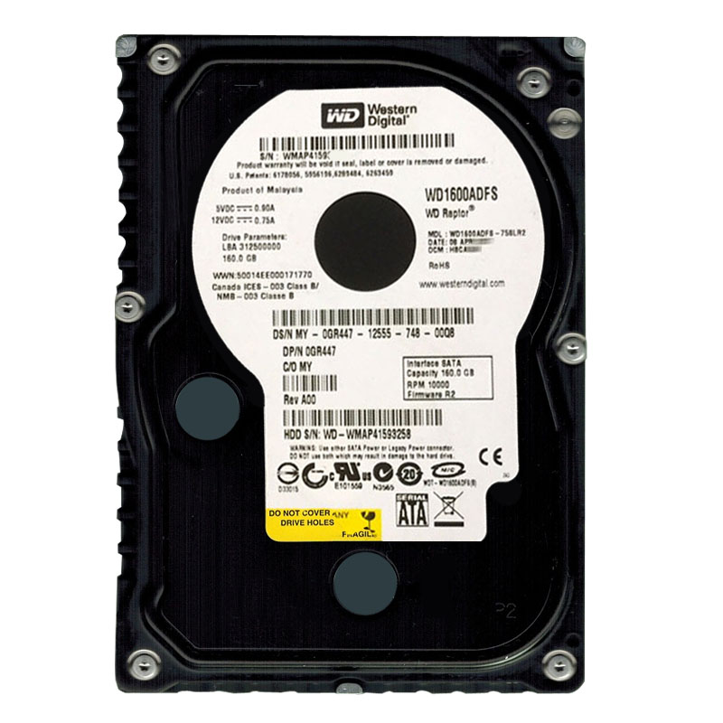 Western Digital - 160GB 10K SATA 3.0Gbps 3.5" 16MB Hard Drive - WD1600ADFS-75SLR2