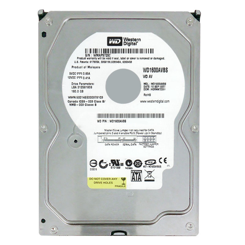 Western Digital - 160GB 7.2K SATA 3.0Gbps 3.5" 2MB Hard Drive - WD1600AVBS