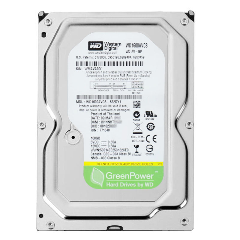 Western Digital - 160GB IntelliPower SATA 3.0Gbps 3.5" 16MB Hard Drive - WD1600AVCS-632DY1