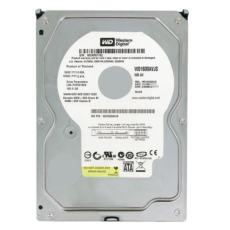 Western Digital - 160GB 7.2K SATA 3.0Gbps 3.5" 8MB Hard Drive - WD1600AVJS