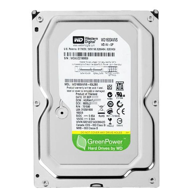 Western Digital - 160GB 7.2K SATA 3.0Gbps 3.5" 8MB Hard Drive - WD1600AVVS-63L2B0