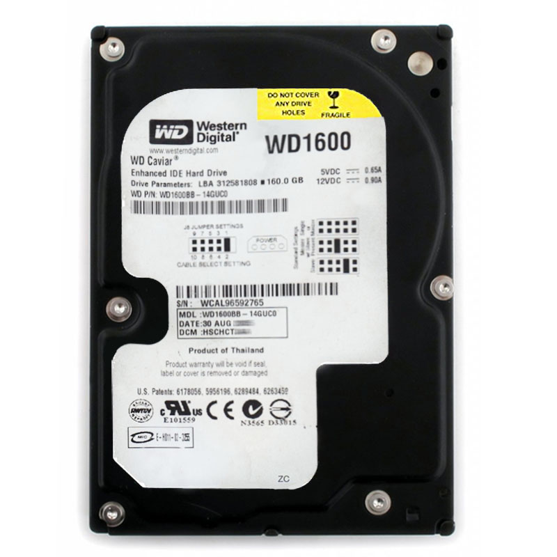 Western Digital - 160GB 7.2K EIDE 3.5" 2MB Cache Hard Drive - WD1600BB-14GUC0