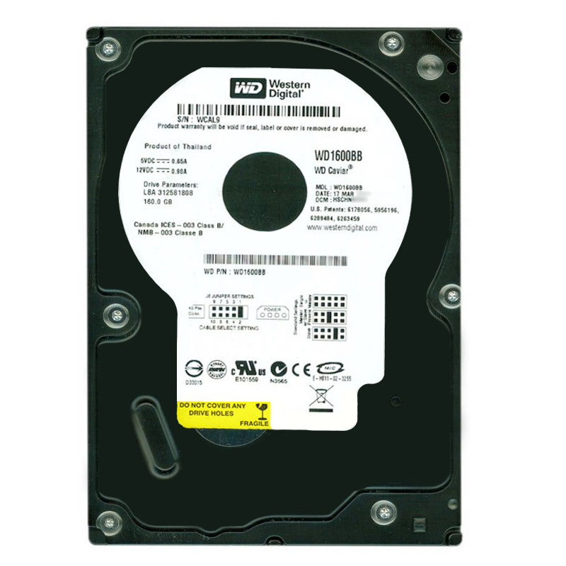 Western Digital - 160GB 7.2K Ultra-ATA/100 3.5" 2MB Cache Hard Drive - WD1600BB