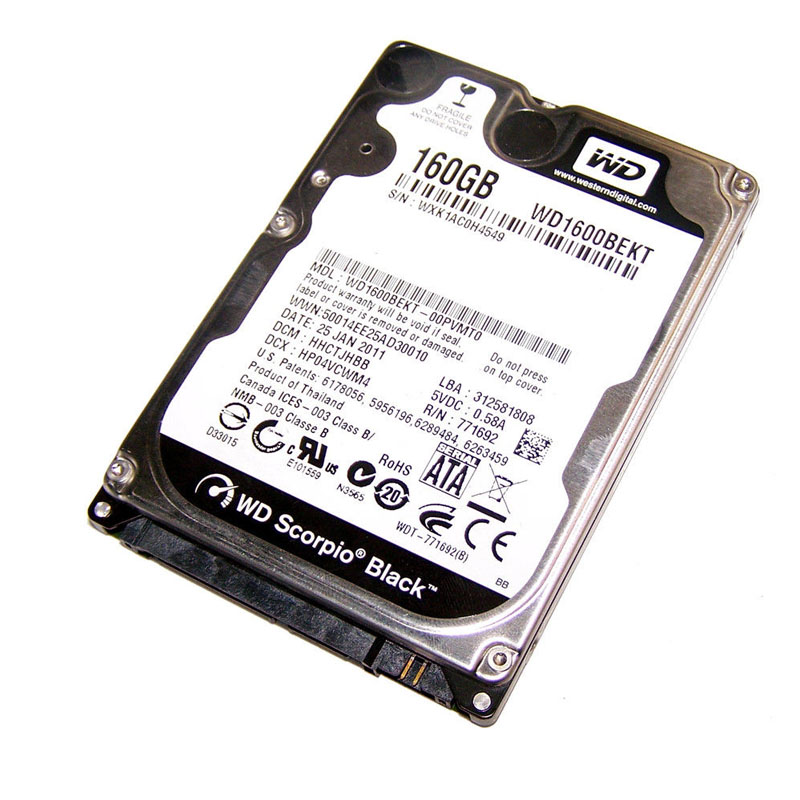 Western Digital - 160GB SATA 2.5" Hard Drive - WD1600BEKT-00PVMT0