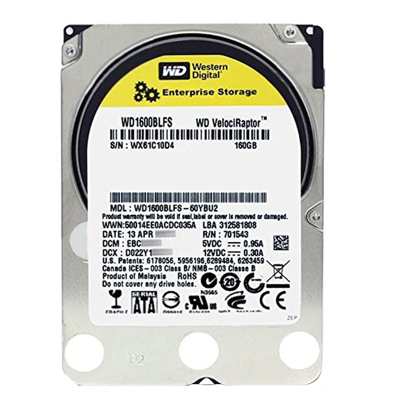 Western Digital - 160GB 10K SATA 3.0Gbps 3.5" 16MB Hard Drive - WD1600BLFS-60YBU2