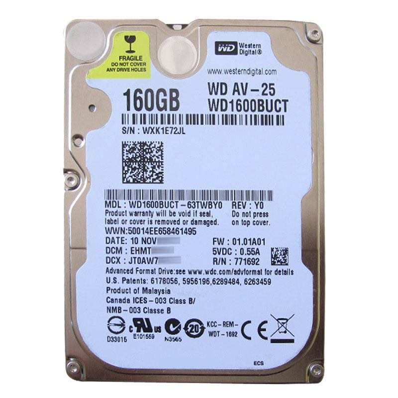 Western Digital - 160GB 5.4K SATA 3.0GBps 2.5" 16MB Hard Drive - WD1600BUCT-63TWBY0
