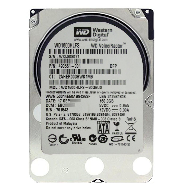 Western Digital - 160GB 10K SATA 3.0Gbps 2.5" 16MB Hard Drive - WD1600HLFS-60G6U0