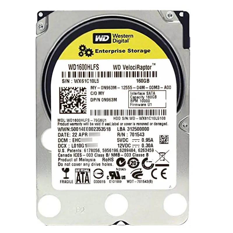 WD1600HLFS-75G6U1.jpg Western Digital - 160GB 10K SATA 3.0Gbps 2.5" 16MB Hard Drive - WD1600HLFS-75G6U1 - Image 1