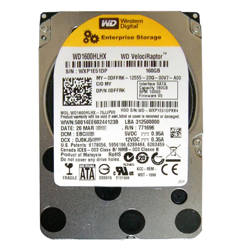 Western Digital - 160GB 10K SATA 6.0Gbps 3.5" 32MB Cache Hard Drive - WD1600HLHX-75JJPV0
