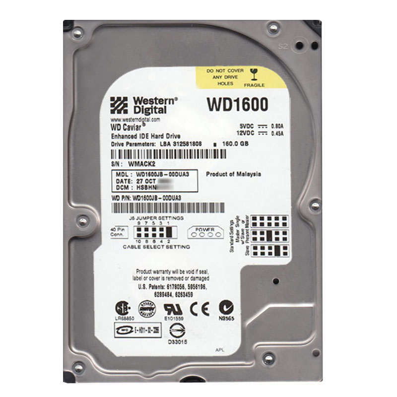 Western Digital - 160GB 7.2K IDE 3.5" 8MB Cache Hard Drive - WD1600JB-00DUA3