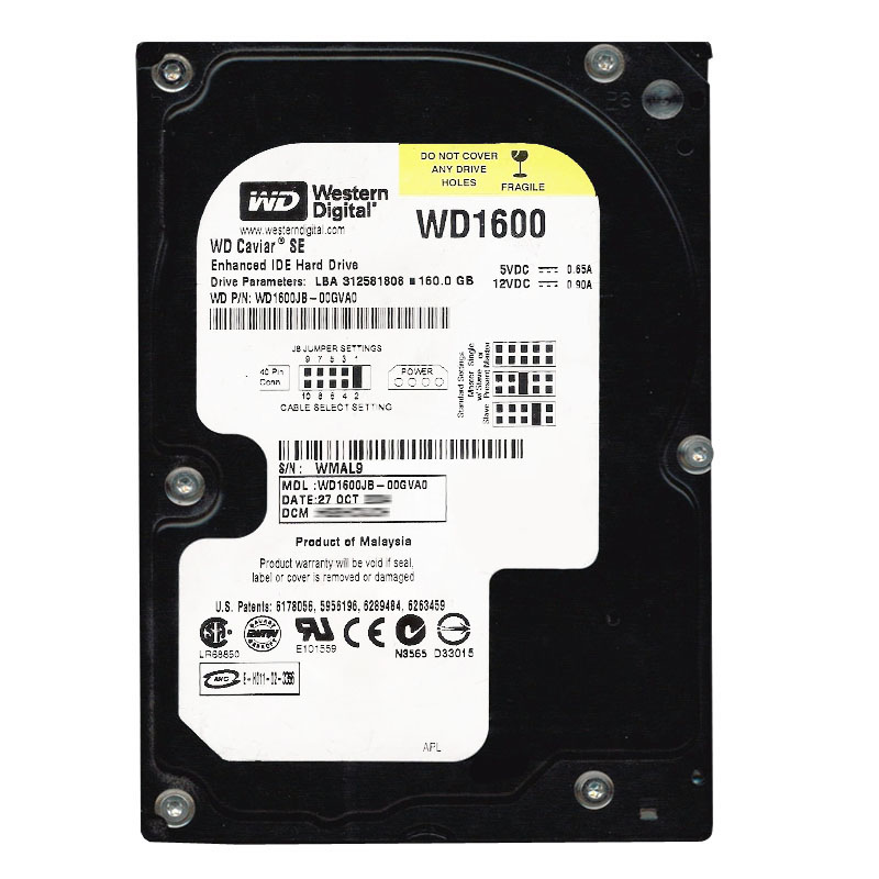 Western Digital - 160GB 7.2K IDE 3.5" 8MB Cache Hard Drive - WD1600JB-00GVA0