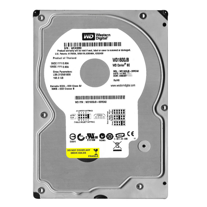Western Digital - 160GB 7.2K ATA/100 3.5" 8MB Cache Hard Drive - WD1600JB-00REA0
