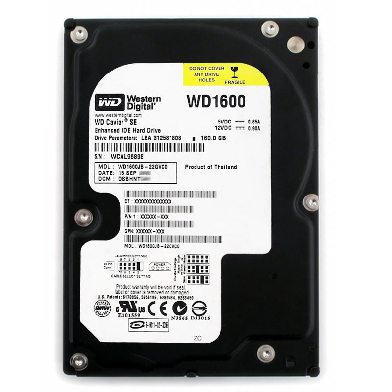 Western Digital - 160GB 7.2K IDE 3.5" 8MB Cache Hard Drive - WD1600JB-22GVC0