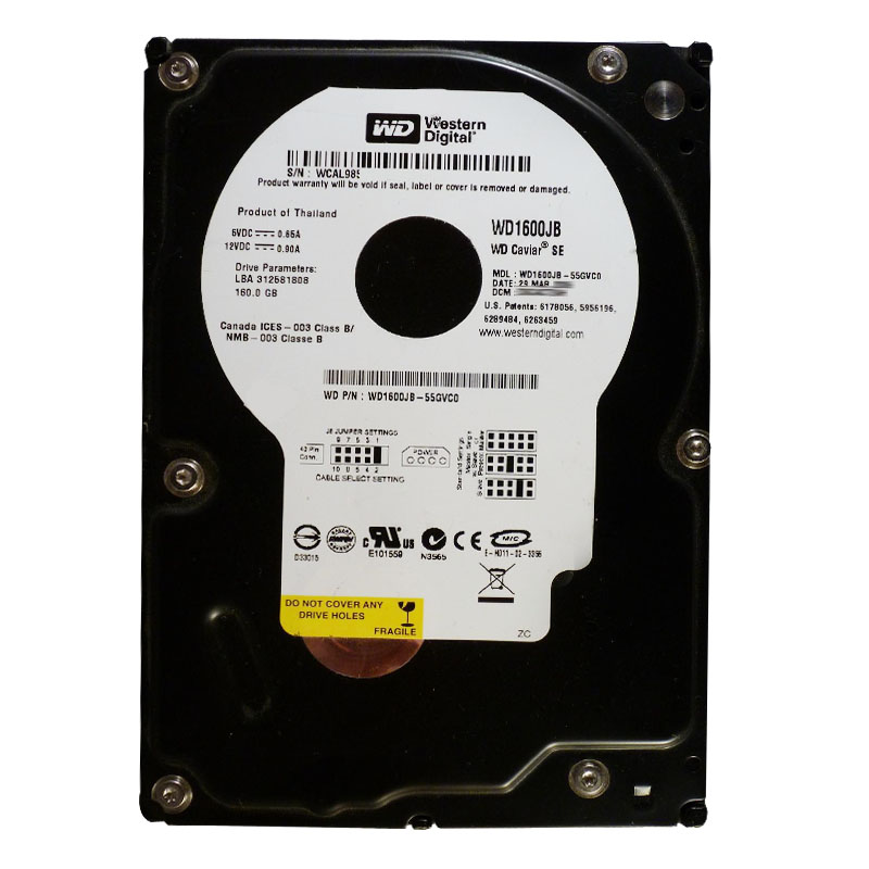 Western Digital - 160GB 7.2K IDE 3.5" 8MB Cache Hard Drive - WD1600JB-55GVC0