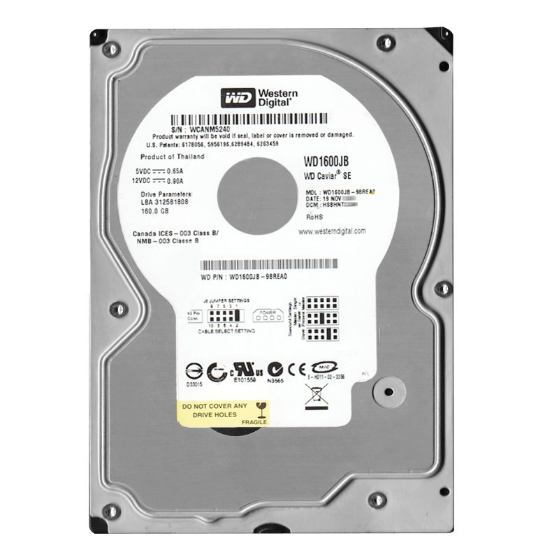 Western Digital - 160GB 7.2K IDE 3.5" 8MB Cache Hard Drive - WD1600JB-98REA0