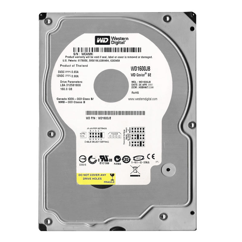 Western Digital - 160GB 7.2K Ultra-ATA/100 3.5" 8MB Cache Hard Drive - WD1600JB
