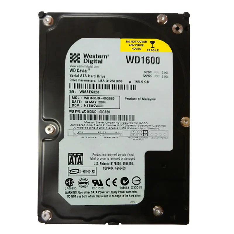 WD1600JD-00GBB0.jpg Western Digital - 160GB 7.2K SATA 1.5Gbps 3.5" 8MB Hard Drive - WD1600JD-00GBB0 - Image 1