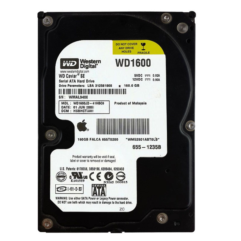 Western Digital - 160GB 7.2K SATA 1.5Gbps 3.5" 8MB Hard Drive - WD1600JD-41HBC0