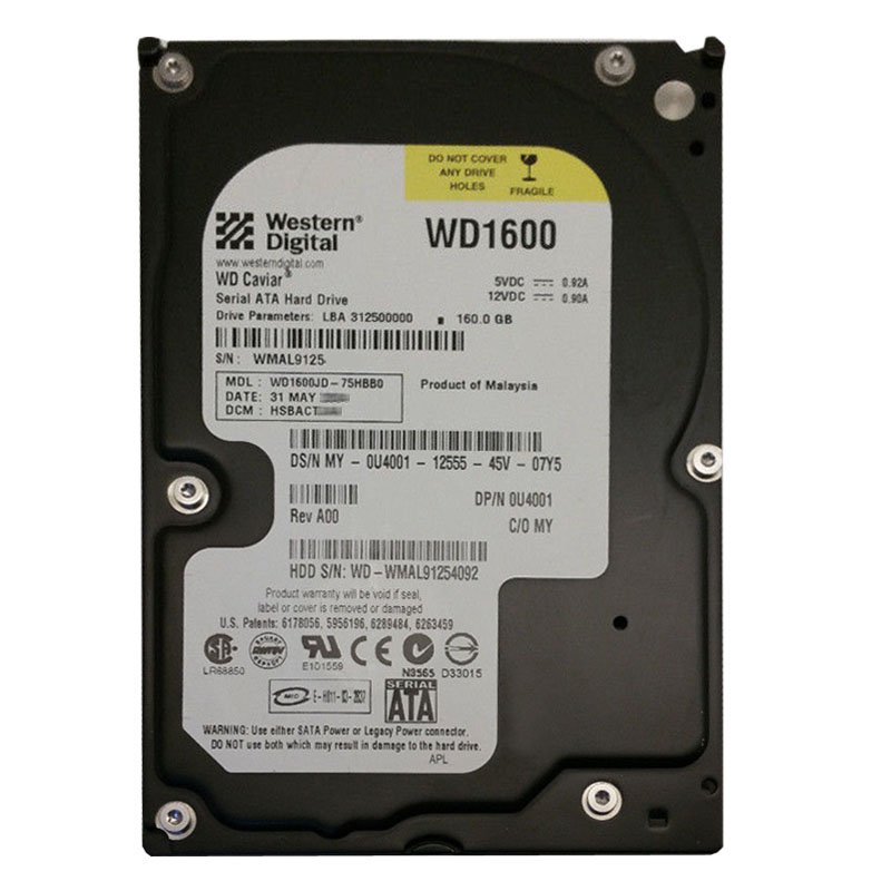 Western Digital - 160GB 7.2K SATA 1.5Gbps 3.5" 8MB Hard Drive - WD1600JD-75HBB0