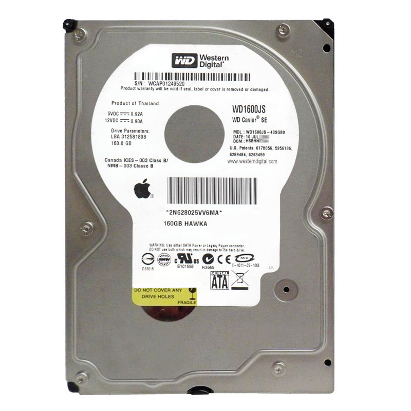 Western Digital - 160GB 7.2K SATA 3.0Gbps 3.5" 8MB Hard Drive - WD1600JS-40SGB0