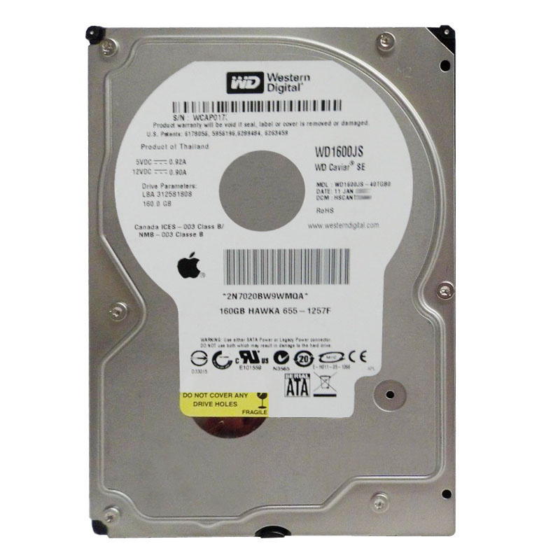Western Digital - 160GB 7.2K SATA 3.0Gbps 3.5" 8MB Hard Drive - WD1600JS-40TGB0