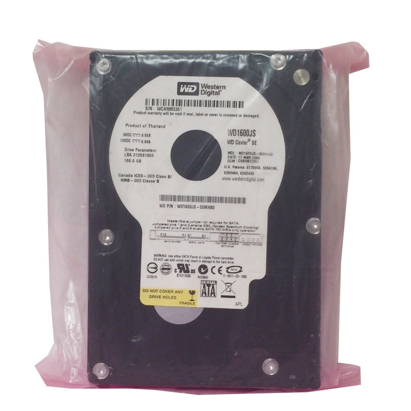Western Digital - 160GB 7.2K SATA 3.0Gbps 3.5" 8MB Hard Drive - WD1600JS-55MHB0