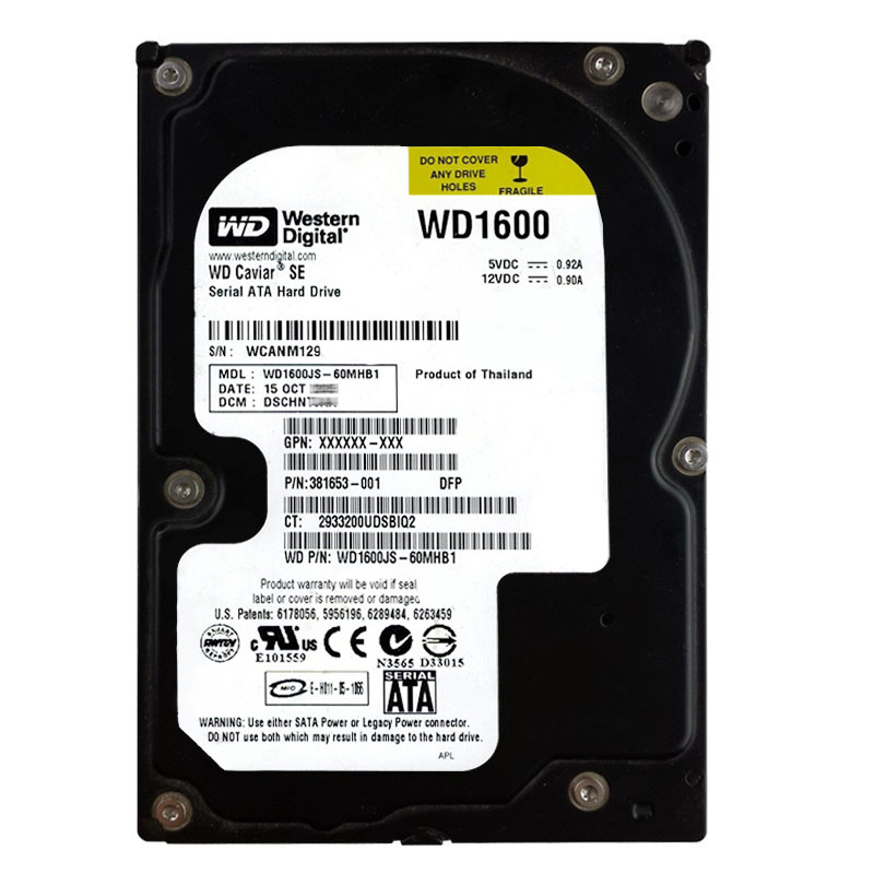 Western Digital - 160GB 7.2K SATA 3.0Gbps 3.5" 8MB Hard Drive - WD1600JS-60MHB1