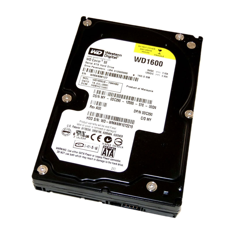 Western Digital - 160GB 7.2K SATA 3.0Gbps 3.5" 8MB Hard Drive - WD1600JS-75MHB0