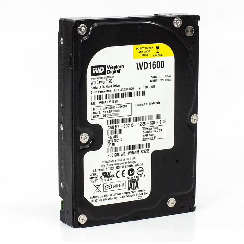 Western Digital - 160GB 7.2K SATA 3.0Gbps 3.5" 8MB Hard Drive - WD1600JS-75NCB1