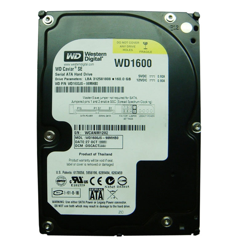 Western Digital - 160GB 7.2K SATA 3.0Gbps 3.5" 8MB Hard Drive - WD1600JS-98MHB0