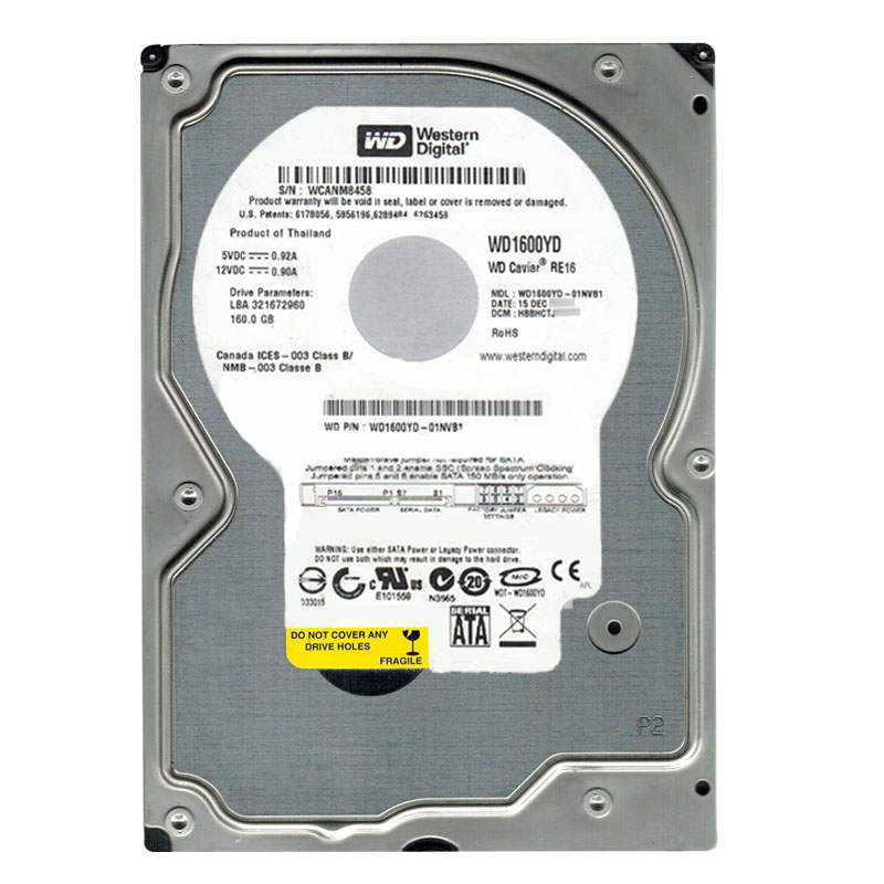 Western Digital - 160GB 7.2K SATA 3.0Gbps 3.5" 16MB Hard Drive - WD1600YD-01NVB1