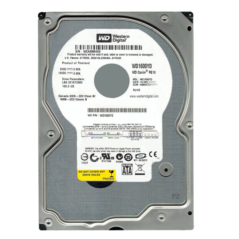 Western Digital - 160GB 7.2K SATA 3.0Gbps 3.5" 16MB Hard Drive - WD1600YD