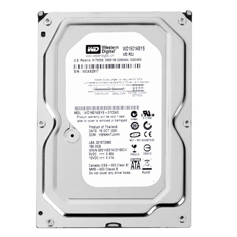 Western Digital - 160GB 7.2K SATA 3.0Gbps 3.5" 16MB Hard Drive - WD1601ABYS-01C0A0