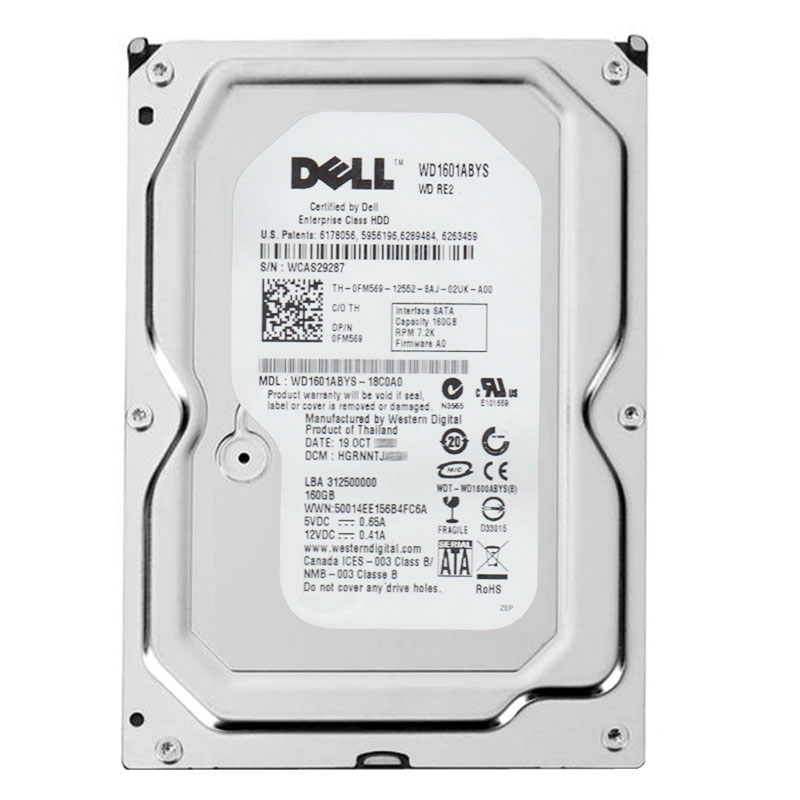 Western Digital - 160GB 7.2K SATA 3.0Gbps 3.5" 16MB Hard Drive - WD1601ABYS-18C0A0
