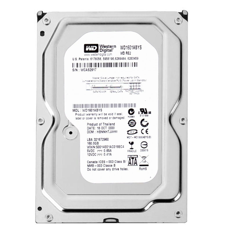 WD1601ABYS.jpg Western Digital - 160GB 7.2K SATA 3.0Gbps 3.5" 16MB Hard Drive - WD1601ABYS - Image 1