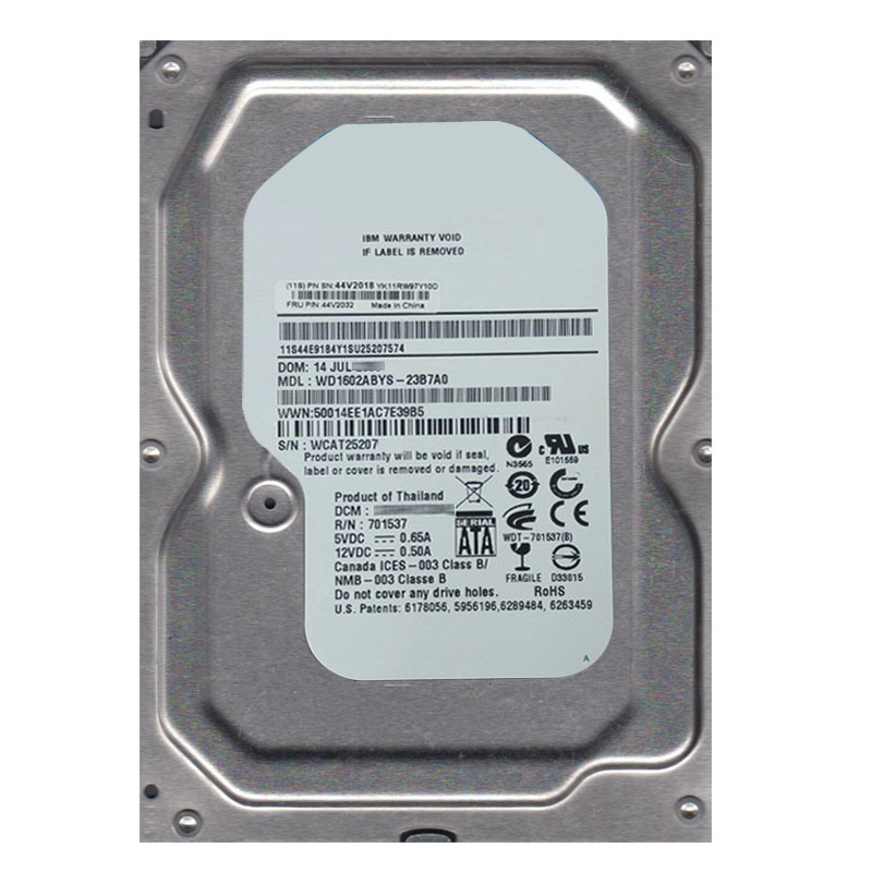 Western Digital - 160GB 7.2K SATA 3.0Gbps 3.5" 16MB Cache Hard Drive - WD1602ABYS-23B7A0