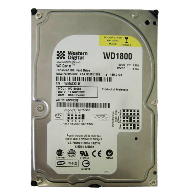 Western Digital - 180GB 7.2K IDE 3.5" 2MB Cache Hard Drive - WD1800BB